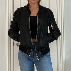 Cozy fleece-lined bomber jacket